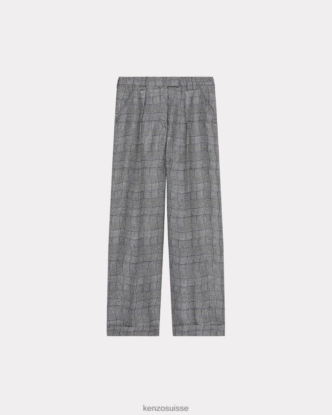 Kenzo pantalon de costume à carreaux ondulés femmes noir D2804X623 vêtements