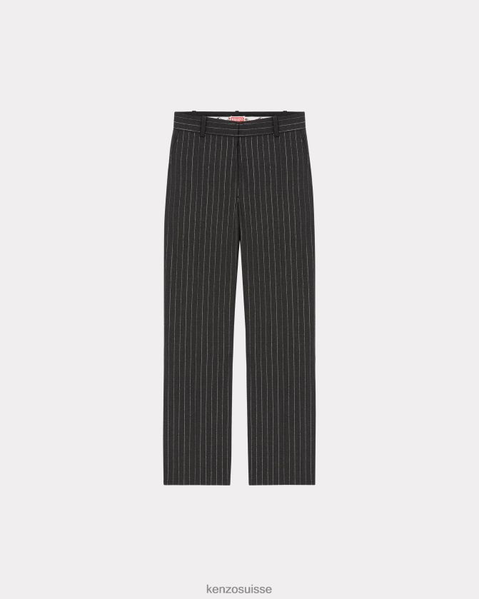 Kenzo pantalon de costume en laine à rayures femmes anthracite D2804X388 vêtements