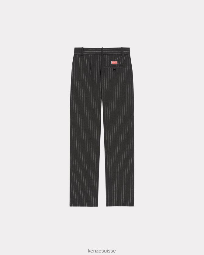 Kenzo pantalon de costume en laine à rayures femmes anthracite D2804X388 vêtements