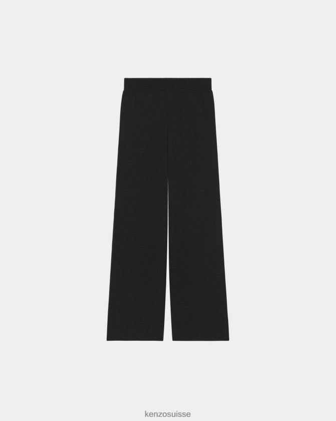 Kenzo pantalon en laine mérinos à blason de fleur boke femmes noir D2804X417 vêtements