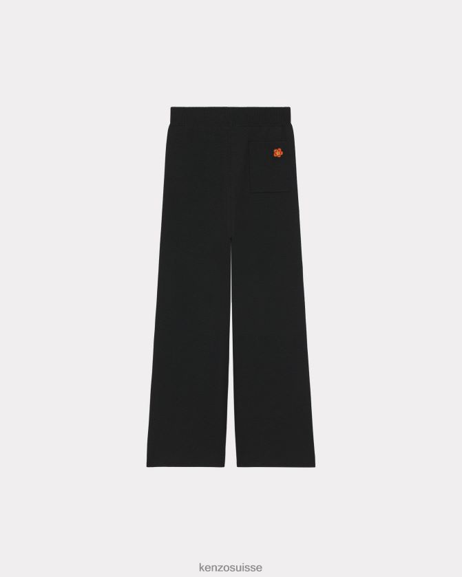 Kenzo pantalon en laine mérinos à blason de fleur boke femmes noir D2804X417 vêtements