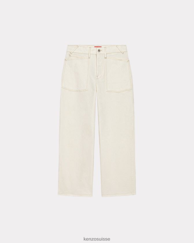 Kenzo pantalon fuselé femmes denim blanc blanchi D2804X375 vêtements