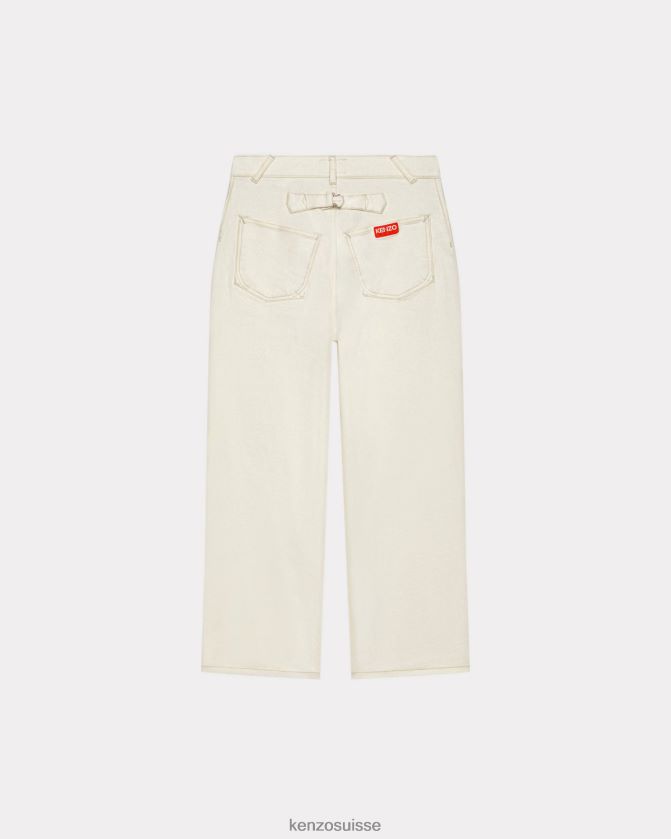 Kenzo pantalon fuselé femmes denim blanc blanchi D2804X375 vêtements