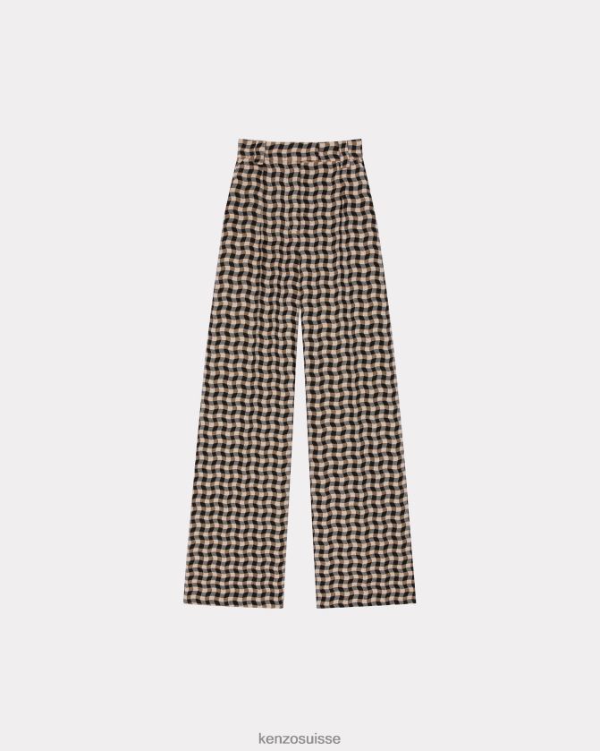 Kenzo pantalon tailleur vichy ondulé femmes tabac D2804X534 vêtements