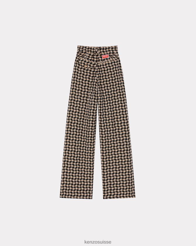 Kenzo pantalon tailleur vichy ondulé femmes tabac D2804X534 vêtements