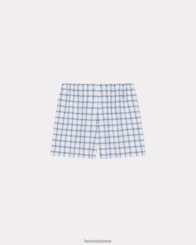 Kenzo short à carreaux femmes cyan D2804X389 vêtements