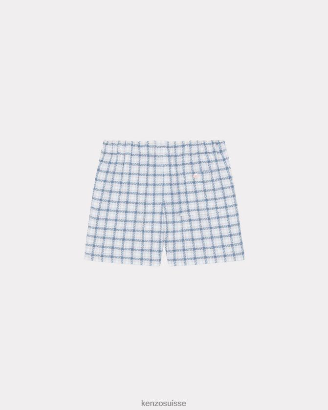 Kenzo short à carreaux femmes cyan D2804X389 vêtements