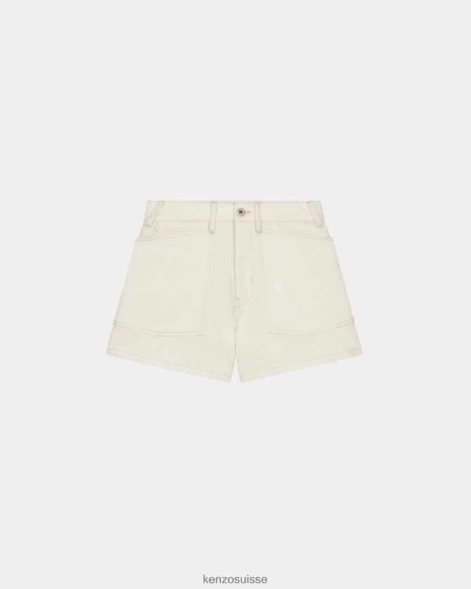 Kenzo short en jean. femmes denim blanc blanchi D2804X598 vêtements
