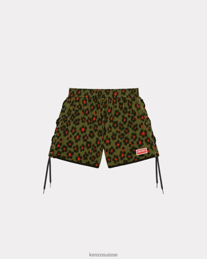 Kenzo short hana léopard femmes kaki D2804X496 vêtements