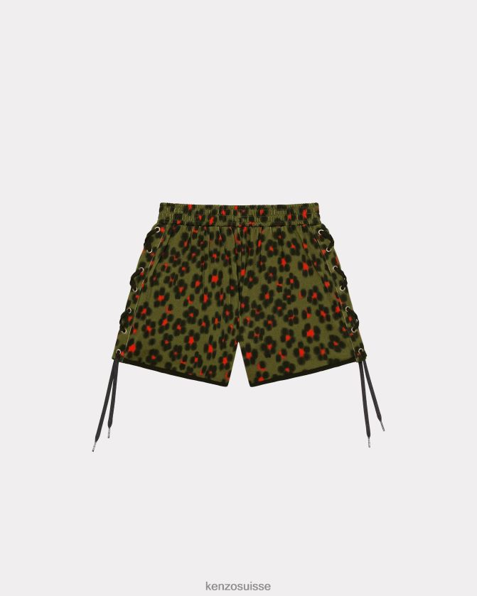 Kenzo short hana léopard femmes kaki D2804X496 vêtements