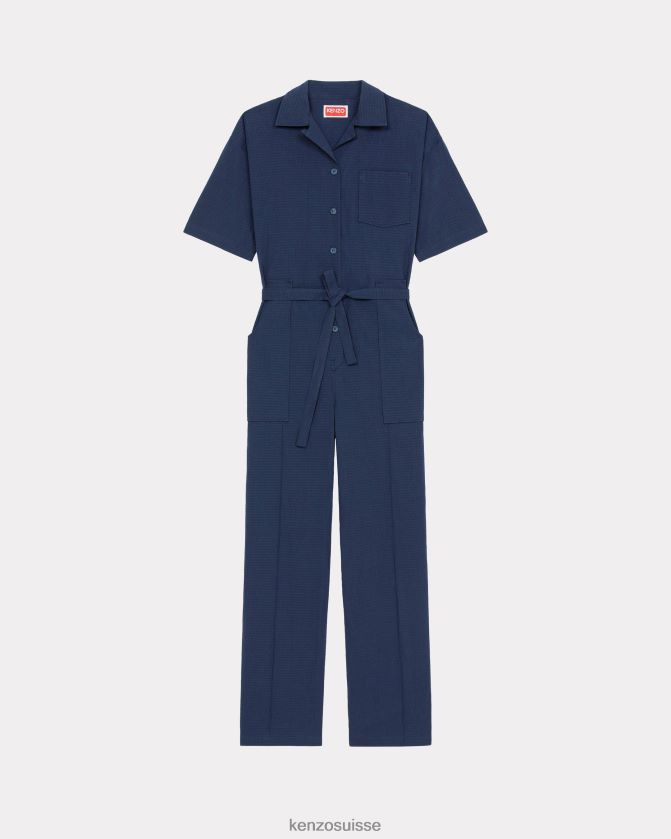 Kenzo combinaison en lin femmes bleu nuit D2804X415 vêtements