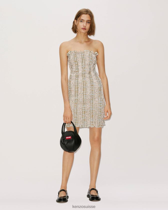 Kenzo robe bustier smockée femmes herbe verte D2804X472 vêtements