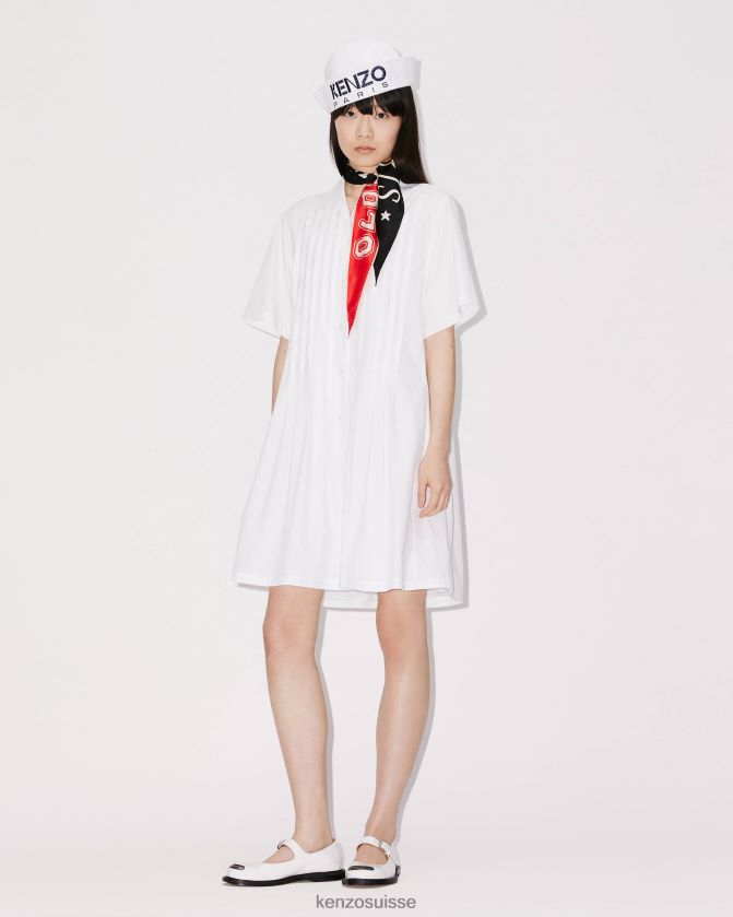 Kenzo robe-chemise en popeline femmes blanc cassé D2804X445 vêtements