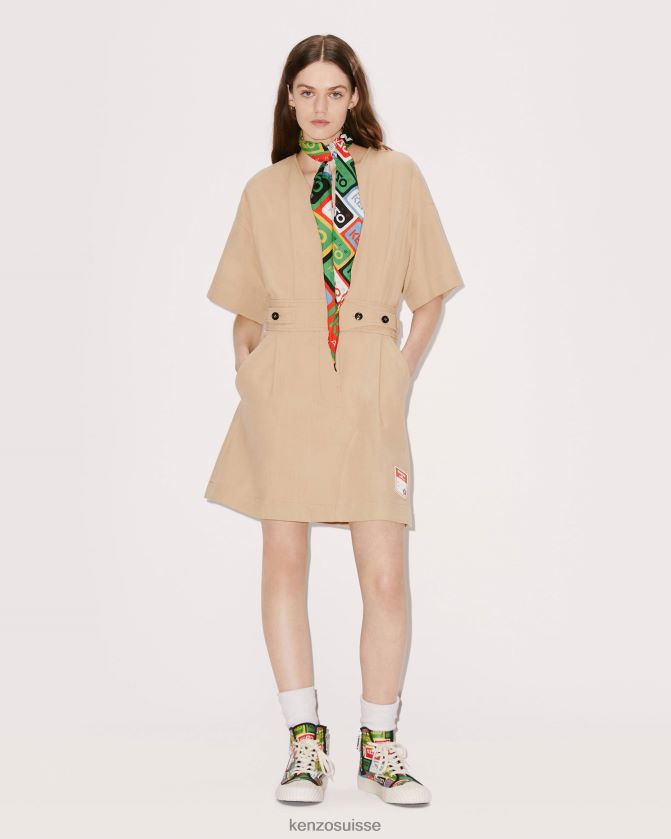 Kenzo robe de travail femmes beige D2804X621 vêtements