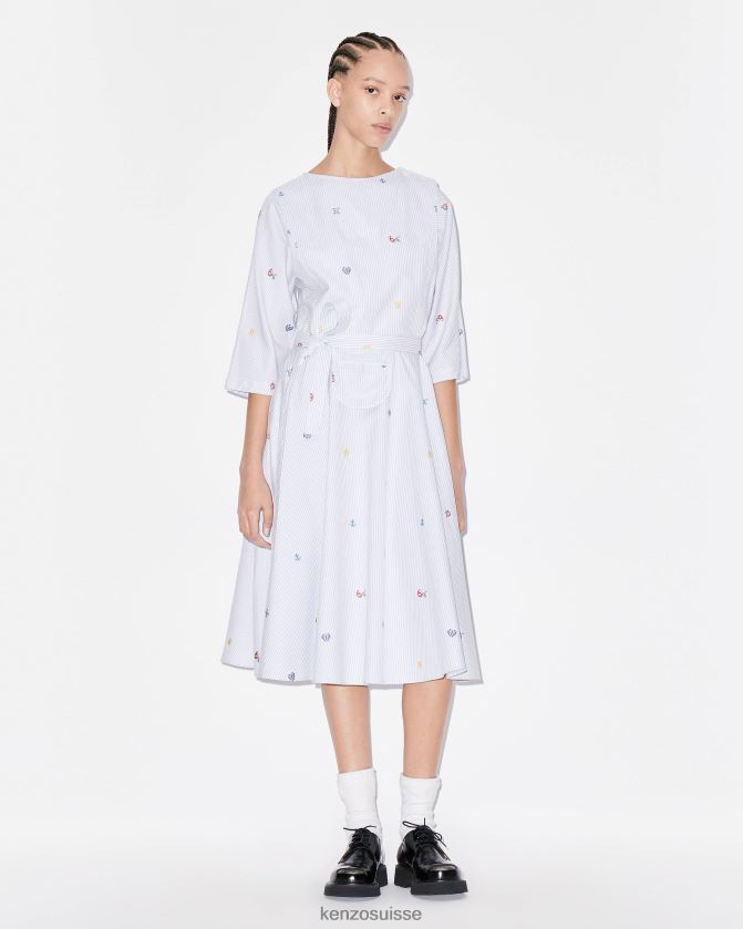 Kenzo robe midi pixel femmes bleu clair D2804X603 vêtements