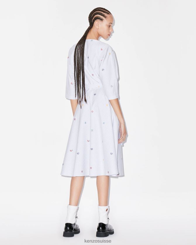 Kenzo robe midi pixel femmes bleu clair D2804X603 vêtements
