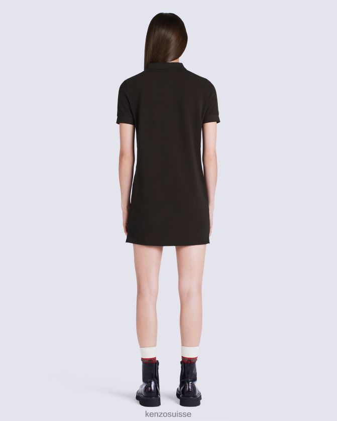 Kenzo robe polo à écusson à fleurs Boke femmes noir D2804X625 vêtements