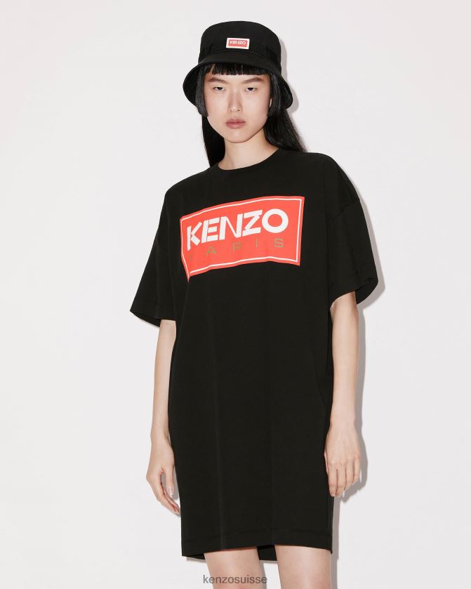 Kenzo robe t-shirt de paris femmes noir D2804X529 vêtements