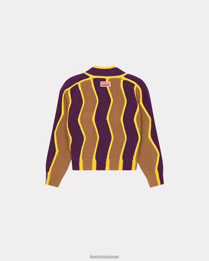 Kenzo cardigan boxy à rayures ondulées femmes violet D2804X628 vêtements