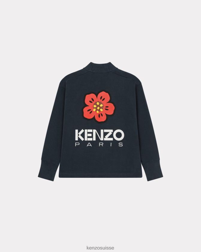 Kenzo cardigan à fleurs de boké femmes bleu nuit D2804X386 vêtements