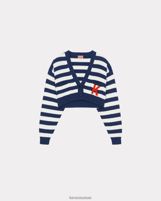 Kenzo cardigan à rayures nautiques femmes bleu nuit D2804X397 vêtements