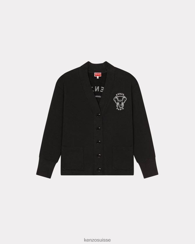 Kenzo cardigan 'varsity jungle' éléphant femmes noir D2804X509 vêtements