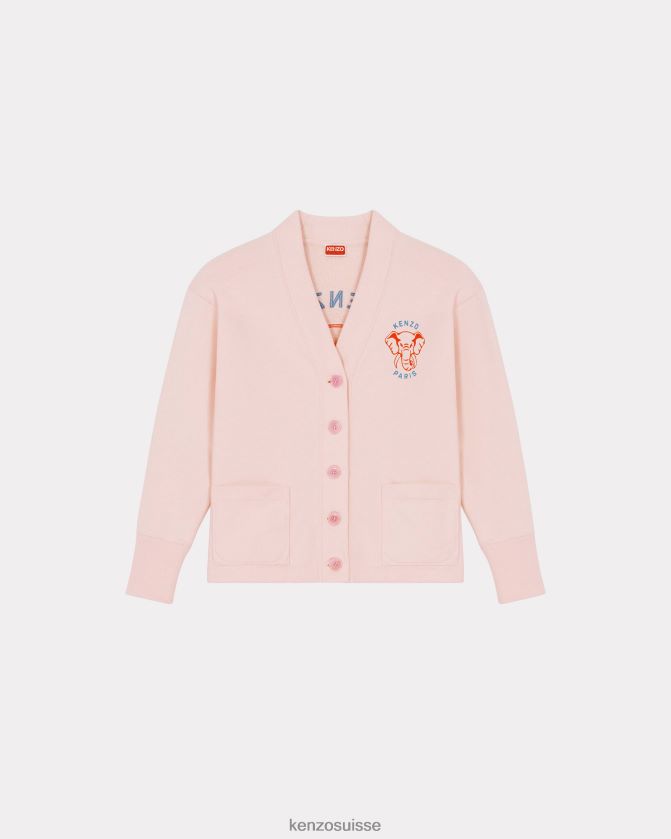 Kenzo cardigan 'varsity jungle' éléphant femmes rose fané D2804X544 vêtements