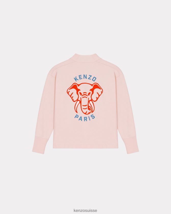 Kenzo cardigan 'varsity jungle' éléphant femmes rose fané D2804X544 vêtements