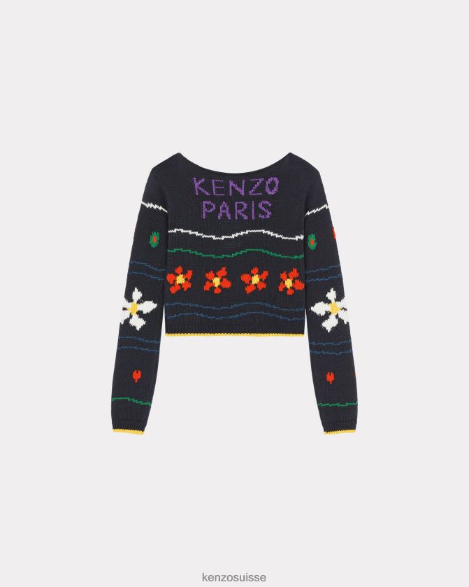 Kenzo pull court pixel femmes noir D2804X412 vêtements