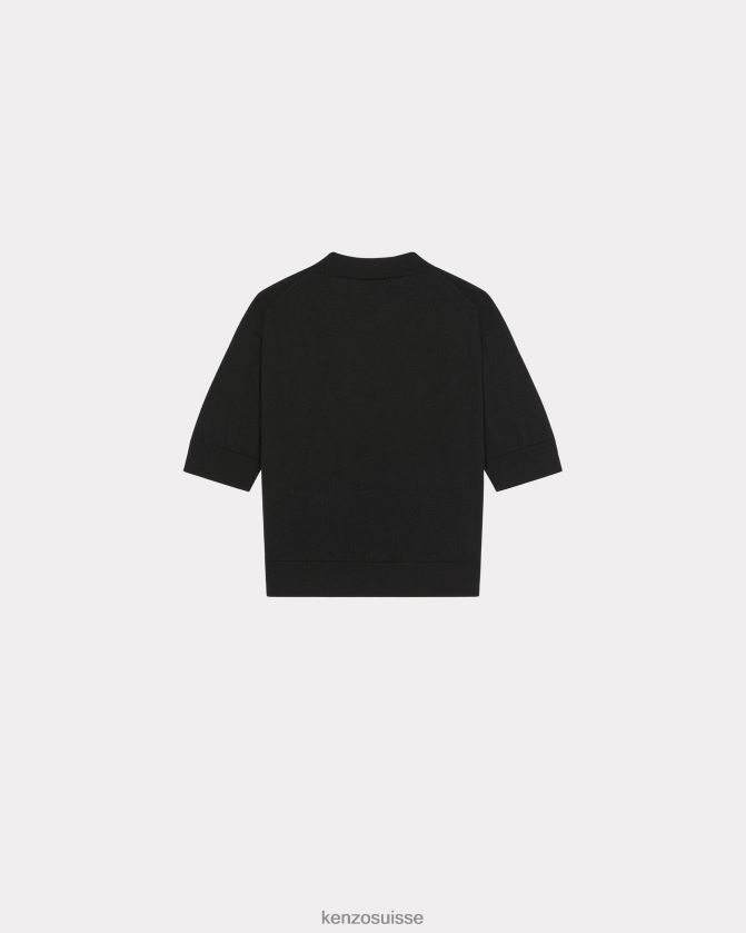 Kenzo pull en laine à écusson fleur boke femmes noir D2804X516 vêtements