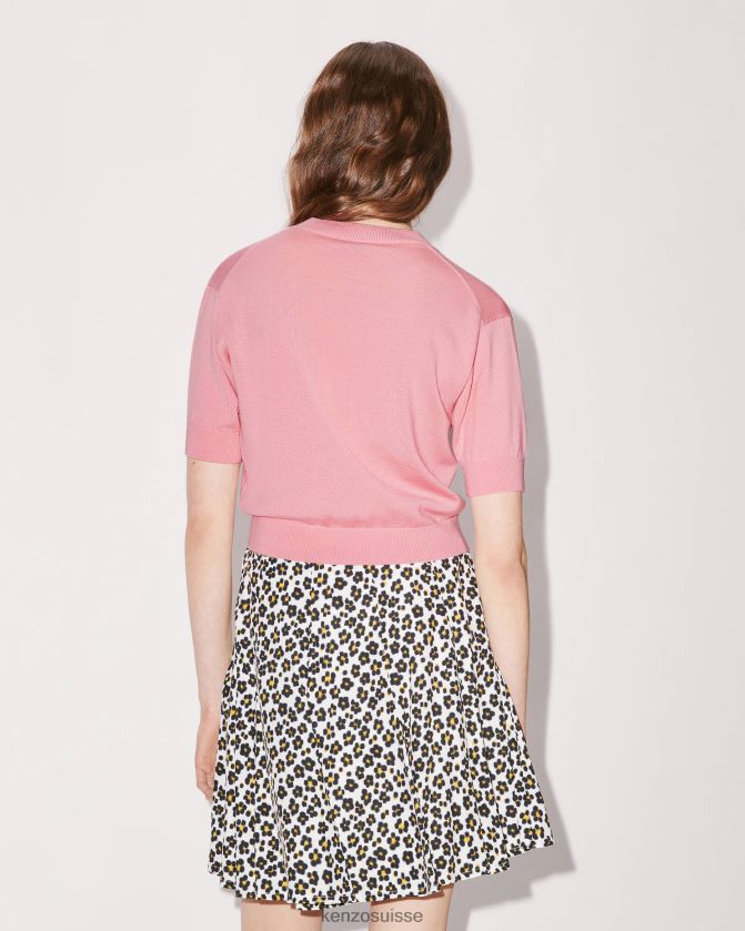 Kenzo pull en laine à écusson fleur boke femmes rose D2804X437 vêtements