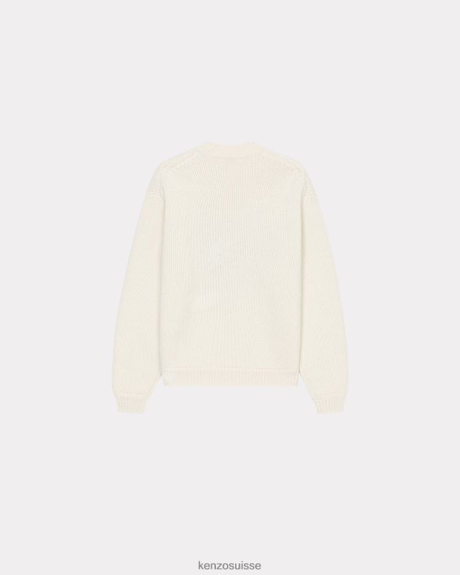 Kenzo pull en laine éléphant femmes blanc cassé D2804X380 vêtements