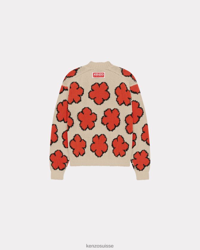 Kenzo pull à fleurs boké femmes écru D2804X381 vêtements