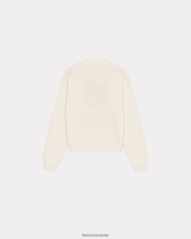 Kenzo pull à fleurs de boke femmes blanc cassé D2804X499 vêtements
