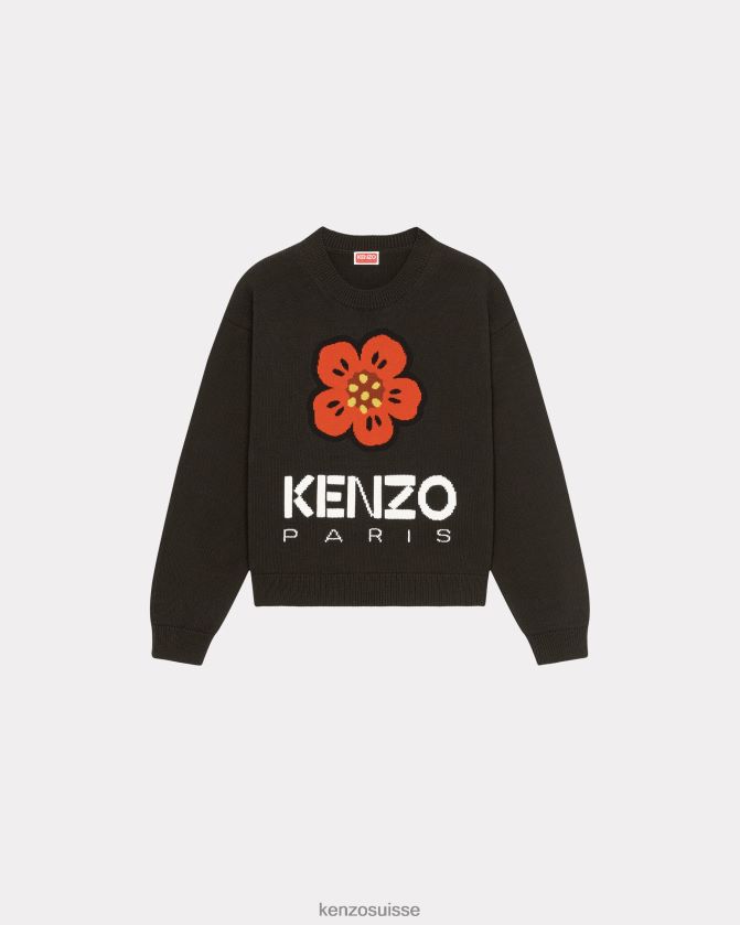 Kenzo pull à fleurs de boke femmes noir D2804X526 vêtements