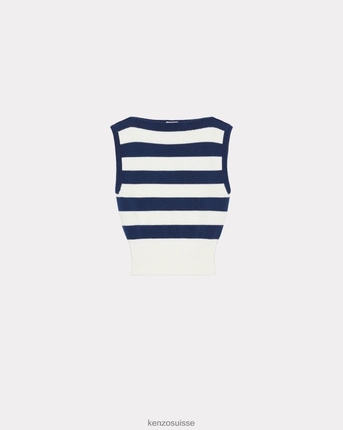 Kenzo pull à rayures nautiques femmes bleu nuit D2804X563 vêtements