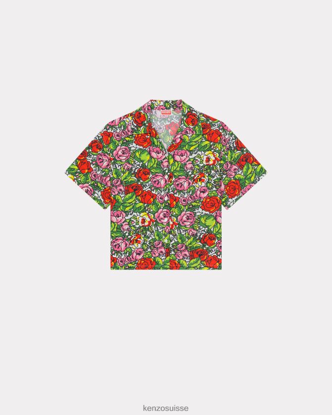Kenzo chemise boxy à fleurs hawaïennes femmes blanc cassé D2804X464 vêtements