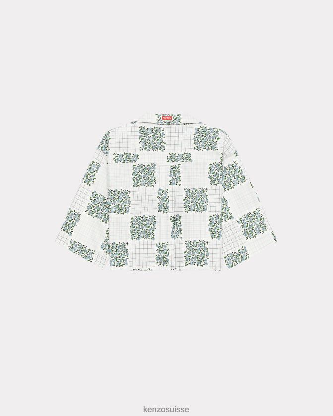 Kenzo chemise carrée Hana Patchwork femmes turquoise D2804X573 vêtements