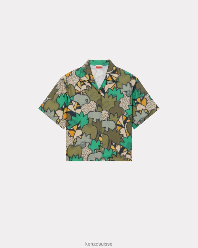 Kenzo chemise kimono camouflage femmes kaki foncé D2804X539 vêtements