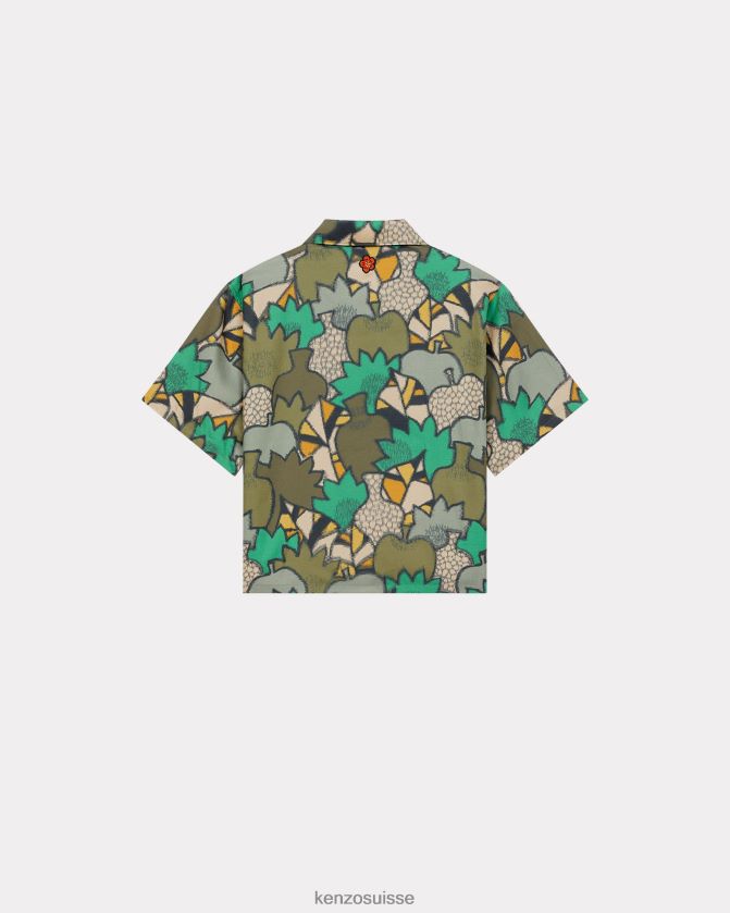 Kenzo chemise kimono camouflage femmes kaki foncé D2804X539 vêtements