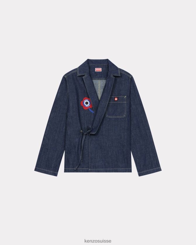 Kenzo chemise kimono en jean Target femmes rincer le denim bleu D2804X677 vêtements