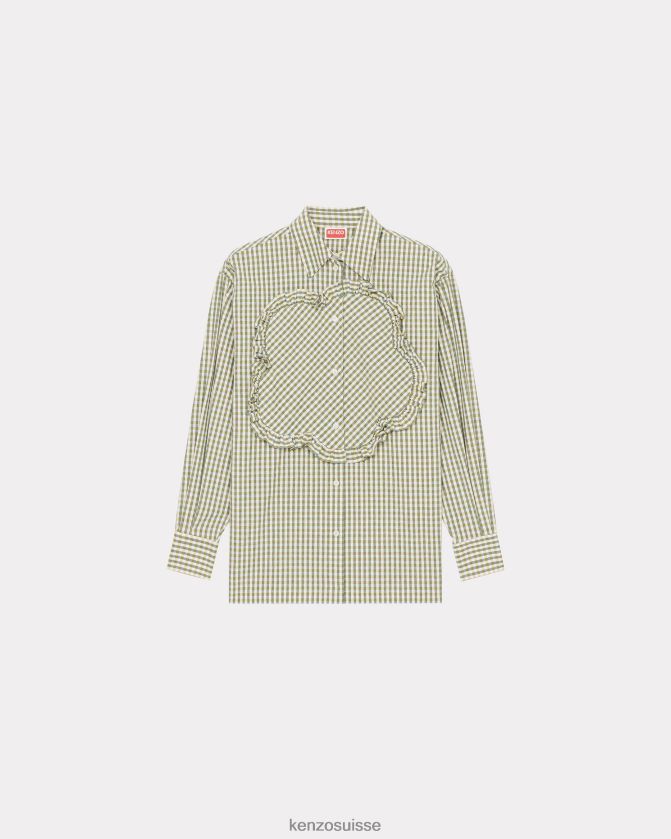Kenzo chemise oversize à carreaux vichy "boke flower" femmes jaune doré D2804X608 vêtements