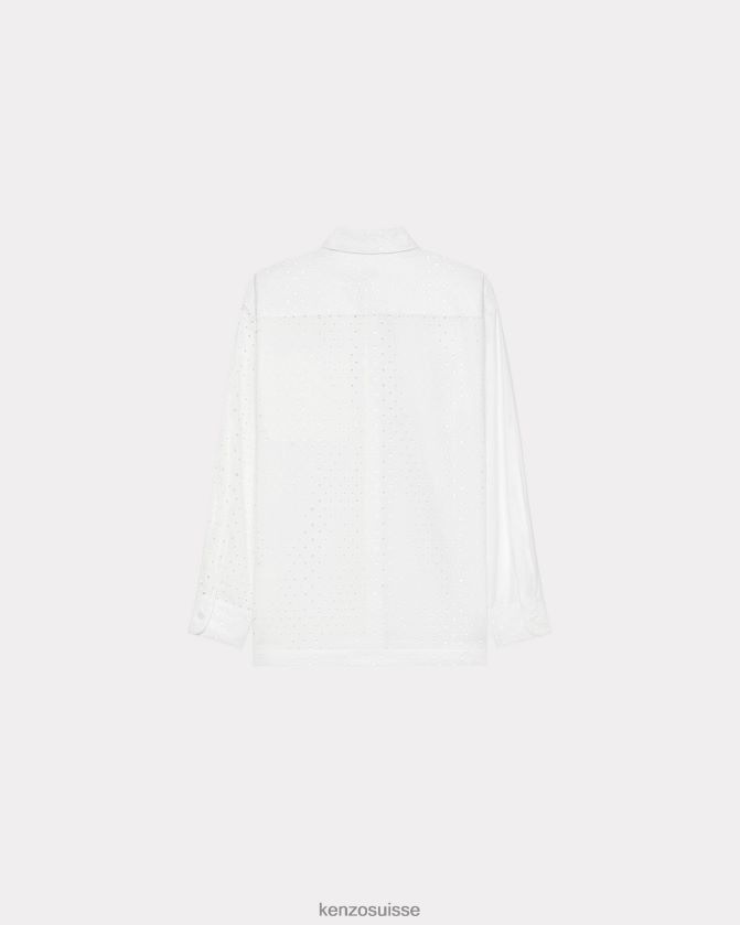 Kenzo chemise oversize en broderie anglaise femmes blanc cassé D2804X594 vêtements