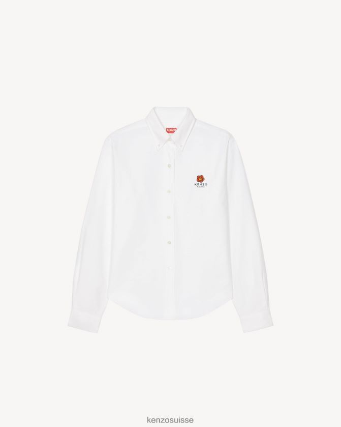 Kenzo chemise slim à blason de fleur de boke femmes blanc D2804X674 vêtements