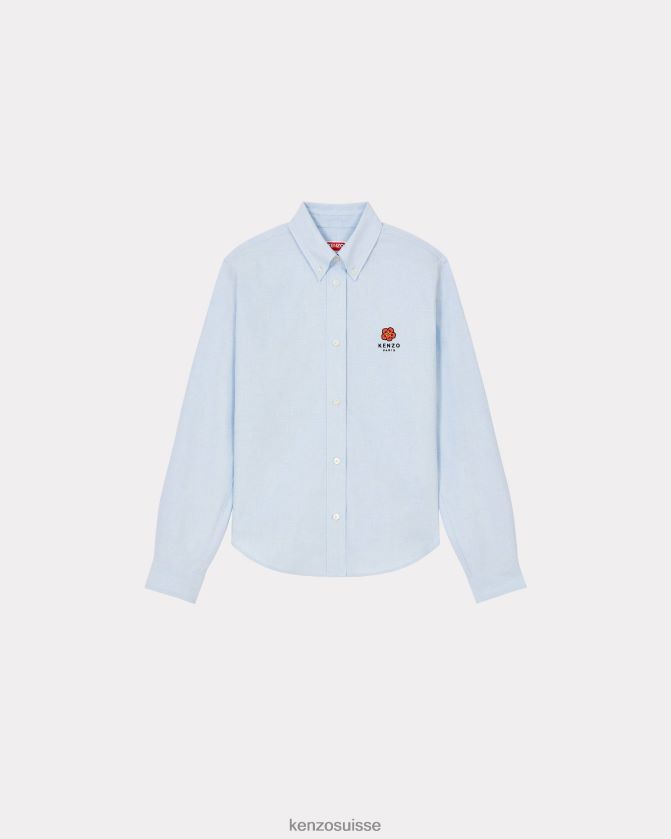 Kenzo chemise slim à blason de fleur de boke femmes bleu ciel D2804X652 vêtements