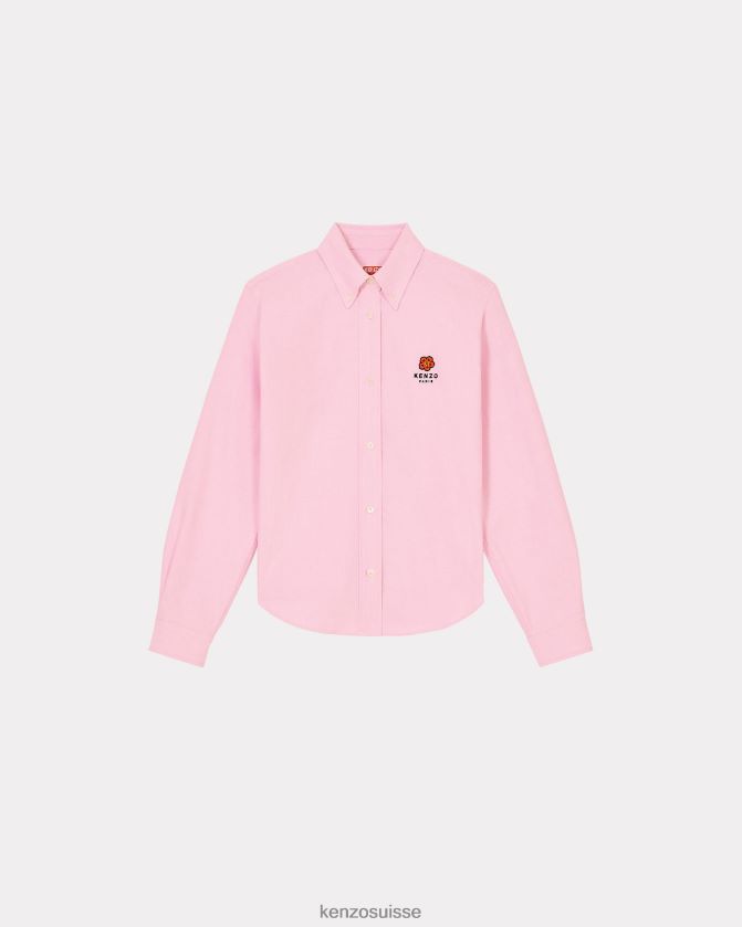 Kenzo chemise slim à blason de fleur de boke femmes rose D2804X662 vêtements