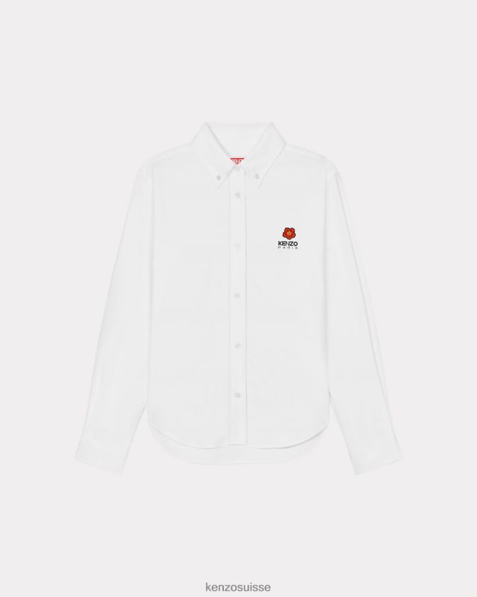 Kenzo chemise slim à écusson de fleur de boke femmes blanc D2804X511 vêtements