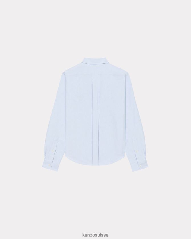 Kenzo chemise slim à écusson de fleur de boke femmes bleu ciel D2804X609 vêtements