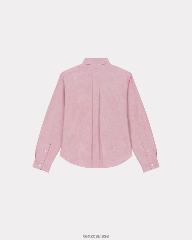 Kenzo chemise slim à écusson de fleur de boke femmes cerise D2804X572 vêtements
