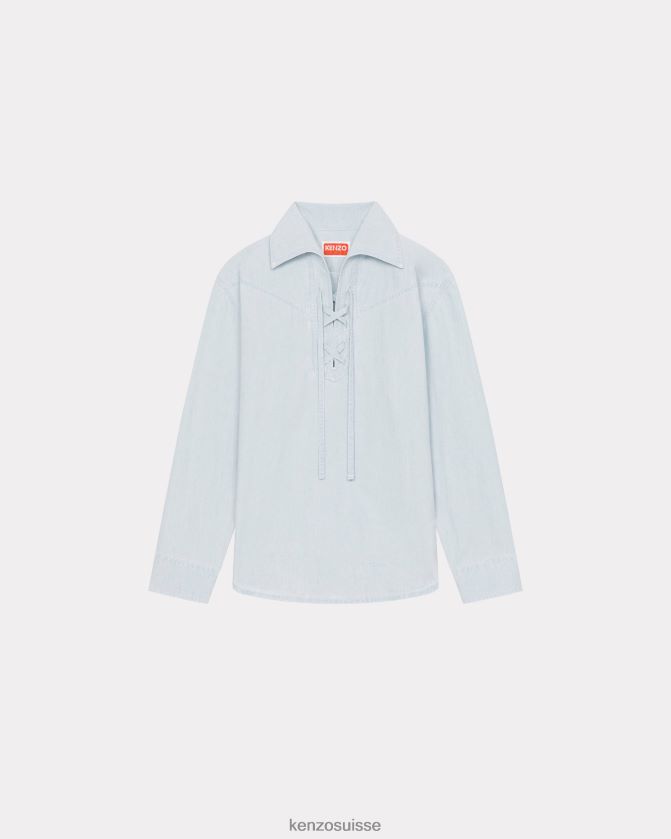 Kenzo surchemise en jean femmes denim bleu décoloré D2804X619 vêtements